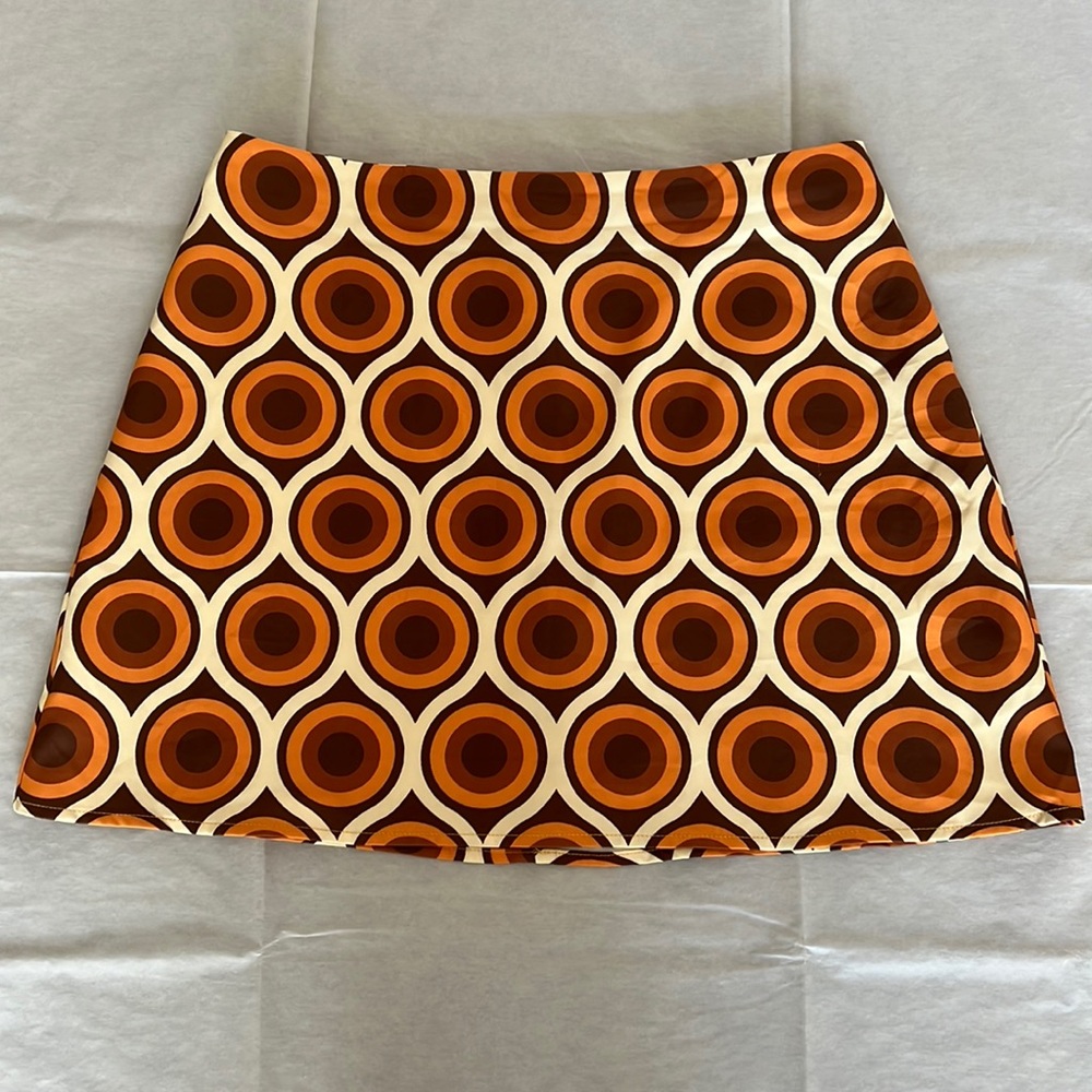 Cider Retro Patterned Mini Skirt
